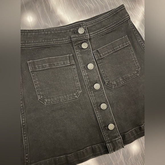 Madewell Stretch Denim A-line Mini Skirt with Patch Pockets Size 00 - Picture 2 of 9